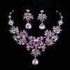 Butterfly Big Water Drop Necklace Earring Set Wedding