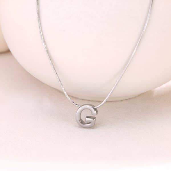18k Gold Titanium Steel Necklace With 26 English Letters