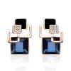 Classic crystal geometric square jewelry set
