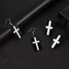 Anime Metal Rectangle Cross Drop Earrings Stud Earrings