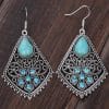 Ethnic Jewelry Vintage Earrings Silver Stone oscillates