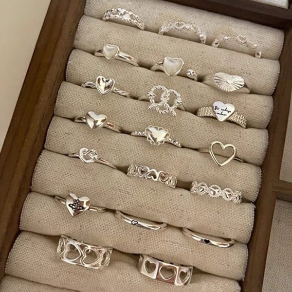 Stylish Adjustable Love Heart-shaped Ring Women