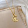 Bunny Crescent Moon Light Luxury Temperament Gorgeous Full Diamond Necklace