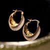 Drip Glazed French Circle Earrings Women