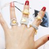 Two-tone Copper Plating 18K Gold Heart-shaped Open Ring