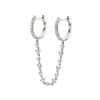 Silver Needle One Piece Diamond Earrings Double Circle Fashion Trend