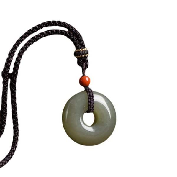 Hetian Jade Smoke Mauve Jade Safety Buckle Pendant For Men And Women