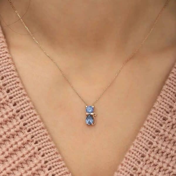 Sweet Fashion Fashionmonger Adorable Pet Kitty Gem Pendant Clavicle Chain