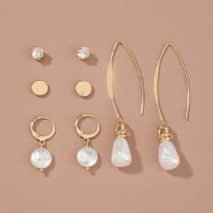 Simple And Versatile Earrings Set Diamond Pearl Earrings Drop Earrings Multi-style Earrings