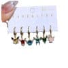 Anime Earrings 6-piece Set Special-interest Design Colorful Cartoon Elf Ear Clip Suit