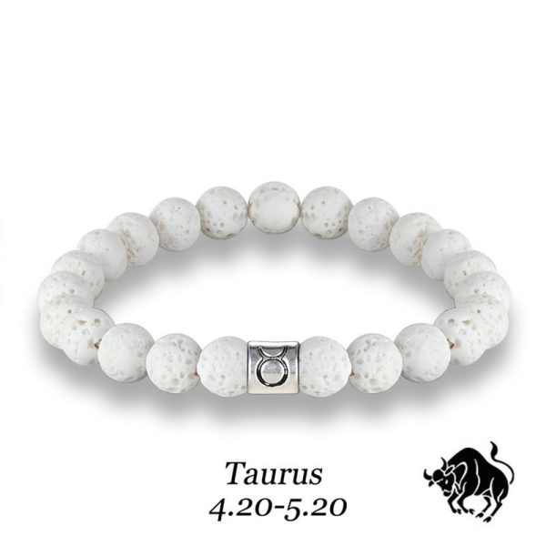 White volcanic stone amber bracelet