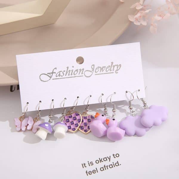 Butterfly Cloud Duck Earring Set