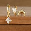 Fashion Geometric Ear Studs Zircon Set Ladies