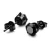 Punk Square Black Zircon Stud Earrings Set 6mm