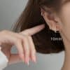 Women's Flower Inlaid Earrings And Buckle 4 Piece Set