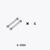 S999 Pure Silver Stud Earrings 4 Pairs Set Of Double-ended
