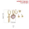 Retro Temperament Micro-set Rhinestone Love Cross Earrings