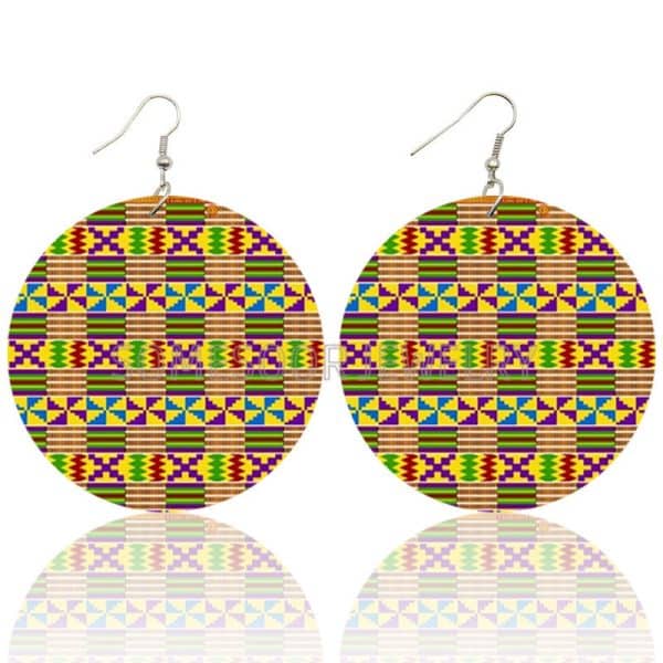 Bohemian Set Fashion Color Printing Earrings Exaggerated European And American Trend Simple Style Earrings