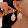 Vintage Dripping Oil Leaves Water Drop Geometry Earrings