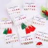 Christmas 6 Pairs Of Christmas Earrings Set Combination