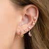 Bear Series Set Niche Design 18k Electroplating Micro-inset Zircon Ear Studs