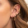 Flower Chain Stud Earrings Set Of Five