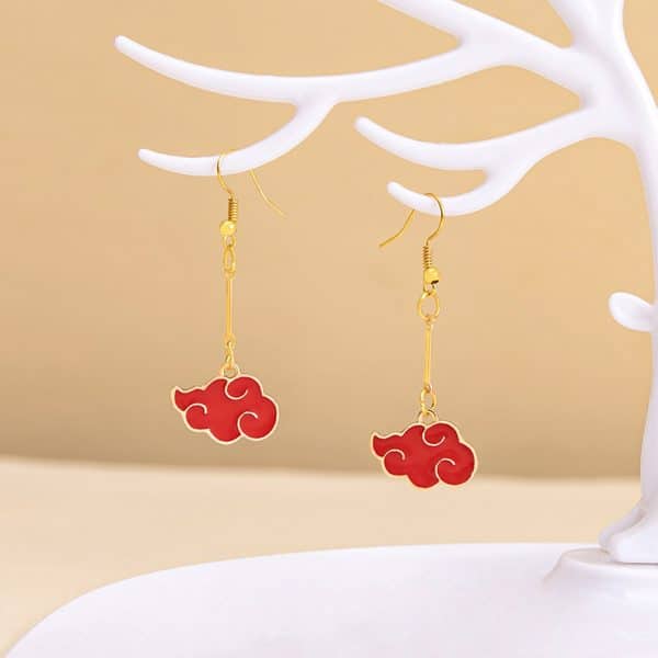 Cosplay Red Cloud Pendant Drop Earrings