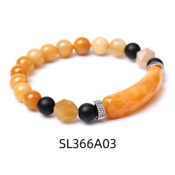 Black Agate Diamond-shaped Cut Bracelet For Women