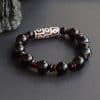 Fashion Black Agate Dzi Bead Chalcedony Bracelet