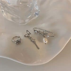 Frigid Wind Butterfly Earrings Women's Niche Simple 3Piece Set