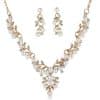 Wedding Women Jewelry Sets Fashion Simulated Pearl Flower Statement Necklace and Earring Set Party Accessories