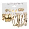 Women's Jewelry Pearl Butterfly Chain Big Ear Stud Set 9-piece Set