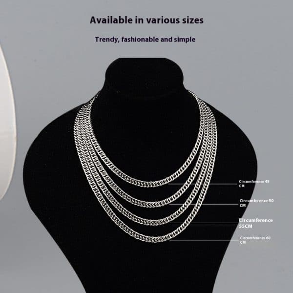 Advanced Double-woven Four-sided Grinding Trend Men's Versatile Simple Necklace