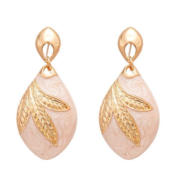 Vintage Dripping Oil Leaves Water Drop Geometry Earrings