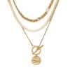 European And American Coin Snake Bone Three-layer Necklace For Women