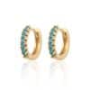 European And American Ins Round Micro-set Color Zircon Ear Buckle