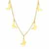 Cut Glossy Butterfly Pendant Clavicle Chain Stainless Steel Necklace