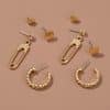 Korean style cold wind geometric set earrings creative metal wild trend temperament ladies earrings earrings