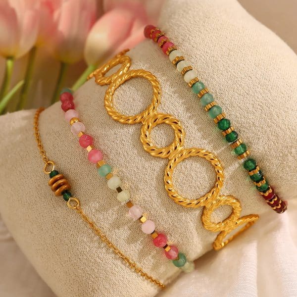 European And American New Thread Ring Stitching Open-ended Bracelet