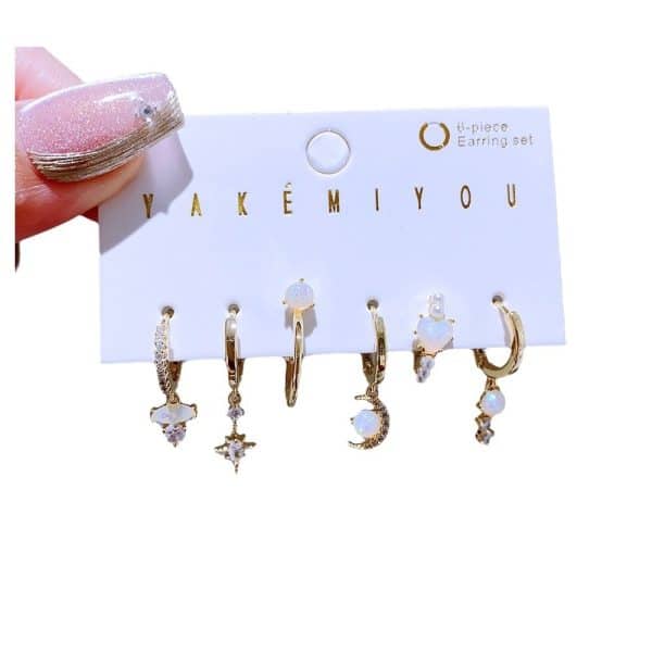 Natural Opal Ear Clip Ear Clip Six-piece Set