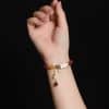 Tian Yu Natural Beeswax Purple Gold Sand Bracelet For Women
