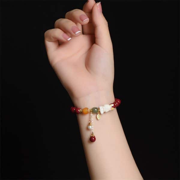 Tian Yu Natural Beeswax Purple Gold Sand Bracelet For Women