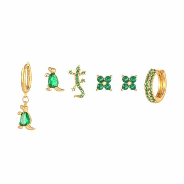 Simple And Fashionable Zircon Tassel Earrings Set