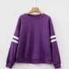 Fiery Red Varsity Striped Detail Drop Shoulder Oversized Sweatshirt