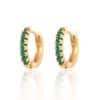 European And American Ins Round Micro-set Color Zircon Ear Buckle