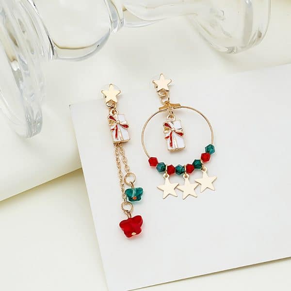 Creative Christmas Elk Star Pendant Set Jewelry Earrings