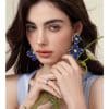 Drop Oil Camellia Earrings Hong Kong Style Retro