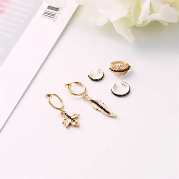 Jewelry Fashion 5-piece Set Of Earrings Trendy Leaves
