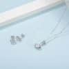 S925 Sterling Silver Inlaid Moissanite Stud Necklace Two Piece Set