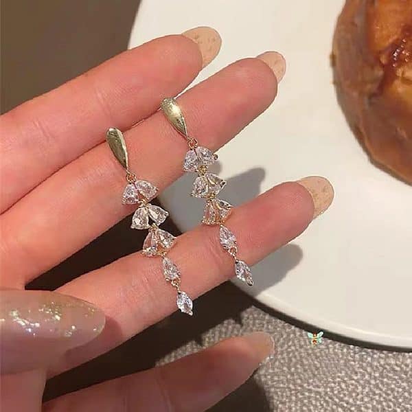 Women's Full Diamond Water Drop Earrings